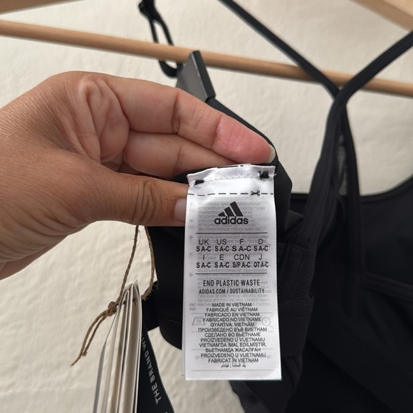 NWT adidas Black Aeroreact Training Light Sup Padded Sports Bra Yoga Small A-C - Picture 11 of 11